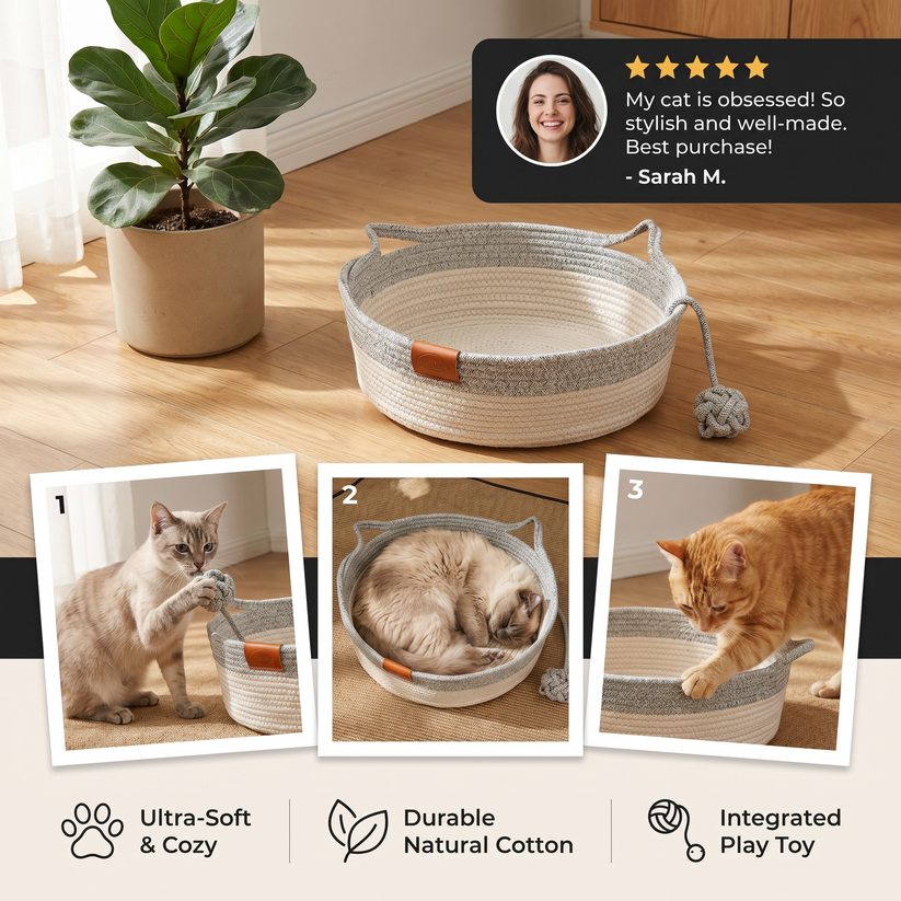 Instinct Basket - The natural territory for your indoor cat.
